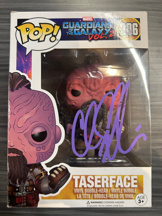 Funko POP! Marvel: Guardians of The Galaxy Vol.2 - Taserface (Signed/Chris Sullivan/JSA)(Damaged Box*) #206
