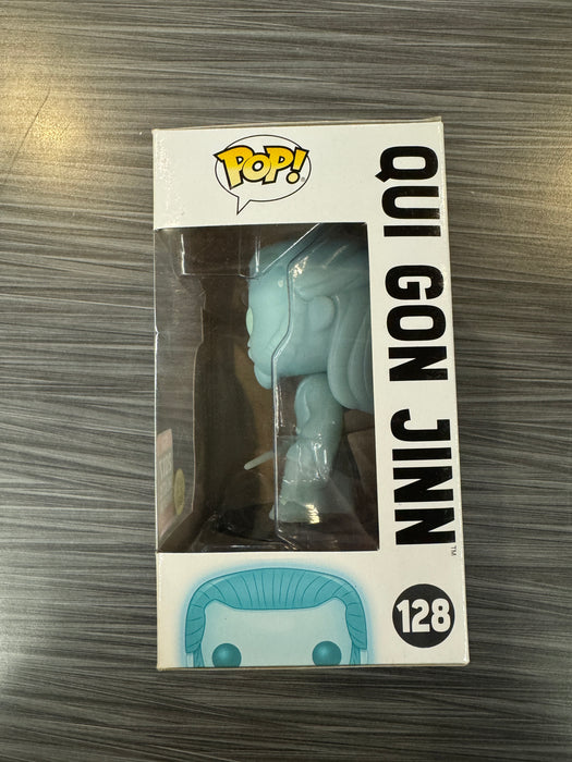 Funko POP! Star Wars: Qui Gon Jinn (GITD)(2017 Galactic Convention)(Damaged Box) #128