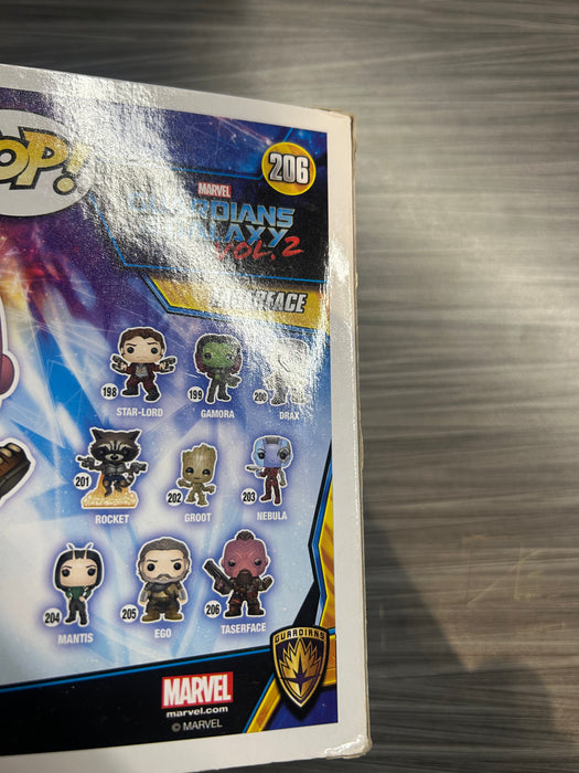 Funko POP! Marvel: Guardians of The Galaxy Vol.2 - Taserface (Signed/Chris Sullivan/JSA)(Damaged Box*) #206
