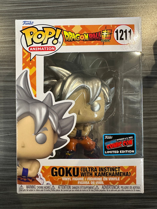 Funko POP! Animation: DragonBall Z - Goku (Ultra Instinct w/ Kamehameha)(2022 NYCC)(Damaged Box) #1211