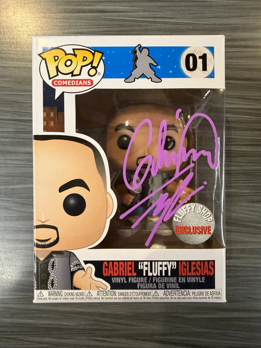 Funko POP! Comedians: Gabriel "Fluffy" Iglesias (Fluffy Shop)(PURPLE Signed/Gabriel Iglesias)(Damaged Box) #01