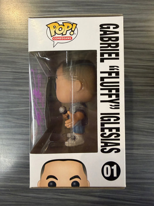 Funko POP! Comedians: Gabriel "Fluffy" Iglesias (Fluffy Shop)(PURPLE Signed/Gabriel Iglesias)(Damaged Box) #01