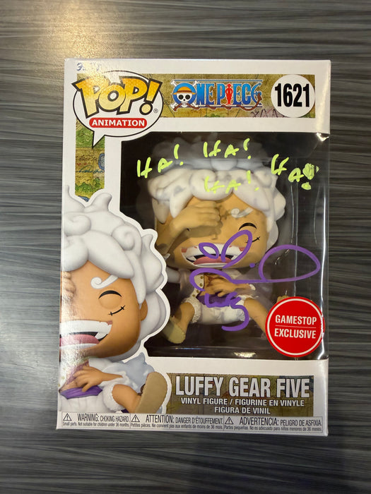 Funko POP! Animation: One Piece - Luffy Gear Five (GameStop)(Signed/Colleen Clickenbeard/JSA)(Damaged Box) #1621