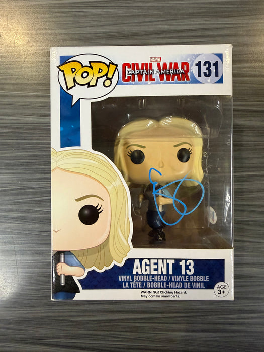 Funko POP! Marvel: Captain America Civil War - Agent 13 (Signed/ Emily Vancamp/ Beckett)(Damaged Box) #131