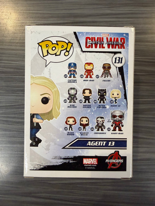 Funko POP! Marvel: Captain America Civil War - Agent 13 (Signed/ Emily Vancamp/ Beckett)(Damaged Box) #131