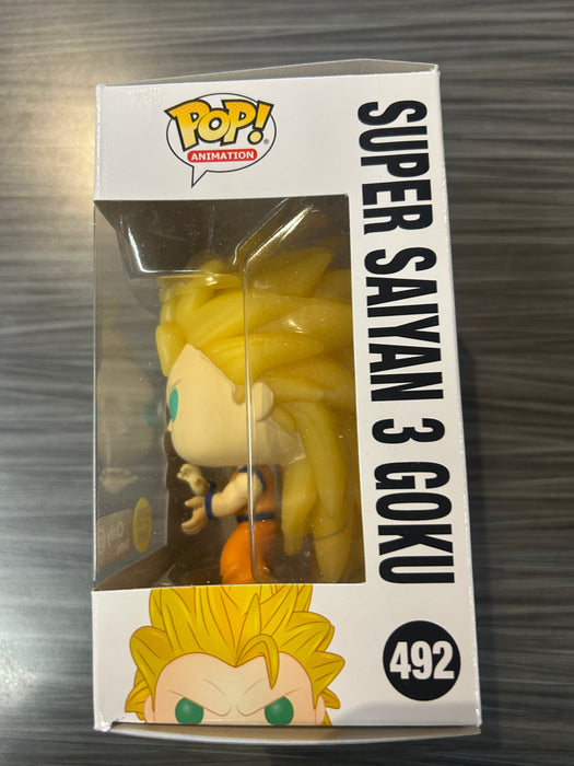 Funko POP! Animation: Dragon Ball Z - Super Saiyan 3 Goku (GiTD)(GameStop)(Damaged Box*)  #492