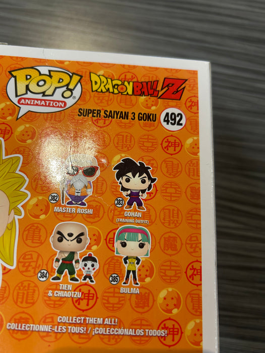Funko POP! Animation: Dragon Ball Z - Super Saiyan 3 Goku (GiTD)(GameStop)(Damaged Box*)  #492