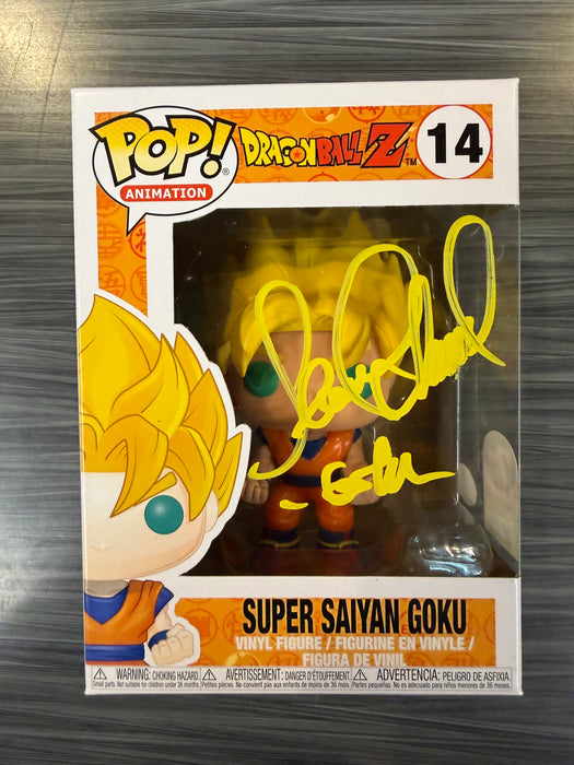 Funko POP! Animation: Dragon Ball Z - Super Saiyan Goku (Signed/Sean Schemmel/JSA)(Damaged Box) #14