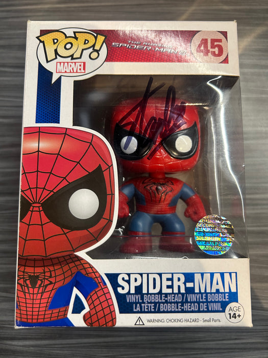Funko POP! Marvel: The Amazing Spiderman 2 - Spider-Man (Signed/ Stan Lee/ Excelsior)(Damaged Box*) #45