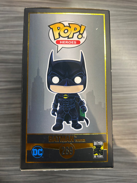 Funko POP! Heroes: Batman [Forever][Batman 80 Years](Signed/ Christian Bale/ Beckett)(Damaged Box) #289