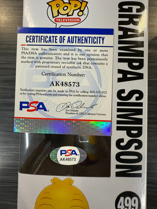 Funko POP! Television: The Simpsons - Grampa Simpson (Signed/Dan Castellaneta/PSA) #499