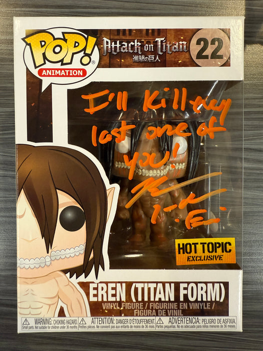 Funko POP! Animation: Attack On Titan - Eren [Titan Form][3 Languages] (Hot Topic)(Signed/Bryce Papenbrook/JSA) #22