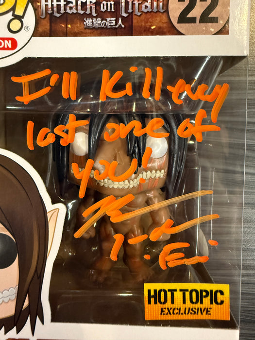 Funko POP! Animation: Attack On Titan - Eren [Titan Form][3 Languages] (Hot Topic)(Signed/Bryce Papenbrook/JSA) #22