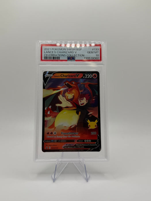 2021 POKEMON SWSH BSP Lance's Charizard V #133 Celebrations Collection [GEM MT PSA 10]