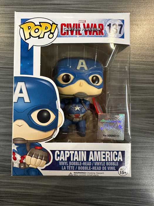 Funko POP! Marvel Captain America Civil War - Captain America (PopLife)(Damaged Box) #137