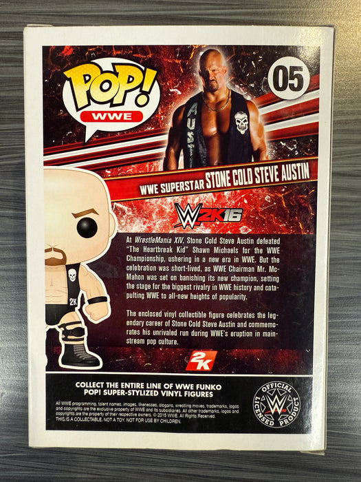Funko POP! WWE: Stone Cold Steve Austin [2K 3:16 Vest] (GameStop/Missing Sticker)(Damaged Box) #05