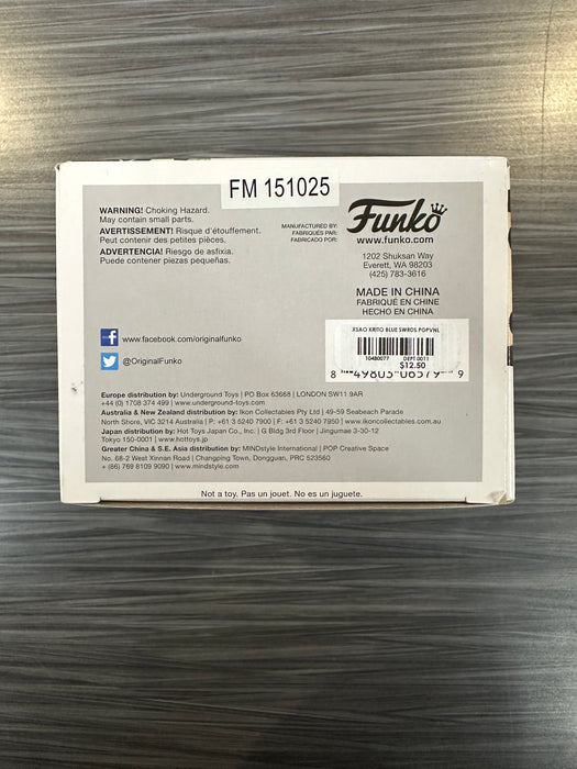 Funko POP! Animation: Sword Art Online - Kirito (Hot Topic)(Damaged Box) [A] #82