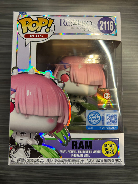 Funko POP! Plus Animation: Re:Zero -Starting Life in another world- Ram (GiTD)(Funko Sticker/Chalice) #2116
