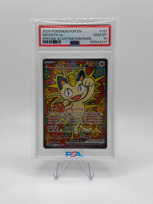 2026 POKEMON POR EN Meowth ex #121 Special Illustration Rare [GEM MT 10]