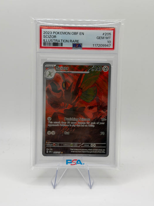 2023 POKEMON OBF EN Scizor #205 Illustration Rare [GEM MT 10]