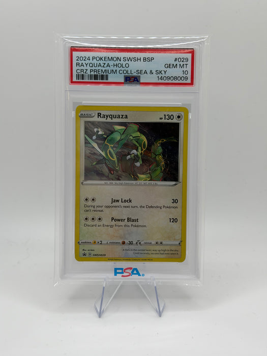 2024 POKEMON SWSH BSP Rayquaza #029 CRZ Premium Coll-Sea & Sky [GEM MT 10]
