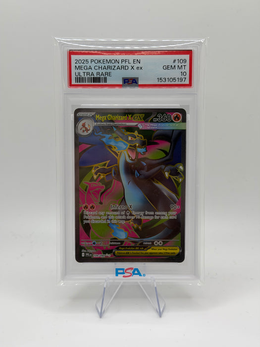 2025 POKEMON PFL EN Mega Charizard X ex #109 Ultra Rare [GEM MT 10]