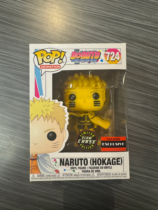 Funko POP! Animation: Boruto: Naruto Next Generations - Naruto Hokage (AAA Exclusive)(GiTD)(CHASE)(Damaged Box) [A] #724