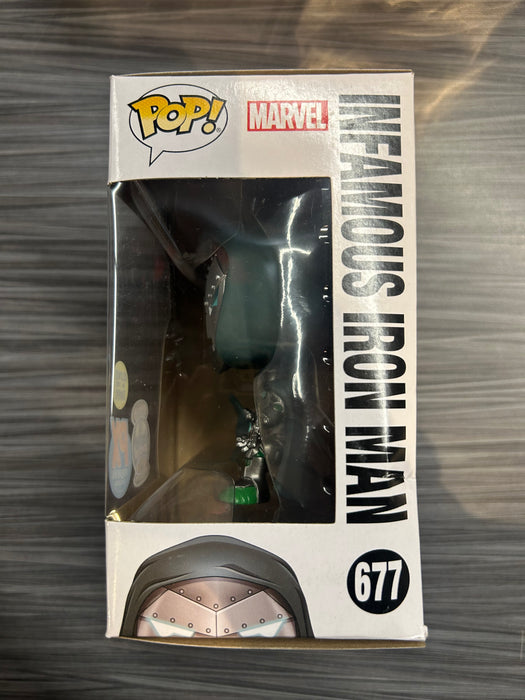 Funko POP! Marvel: Infamous Iron Man (GiTD)(2020ComicFest)(PX Previews)(Damaged Box) #677