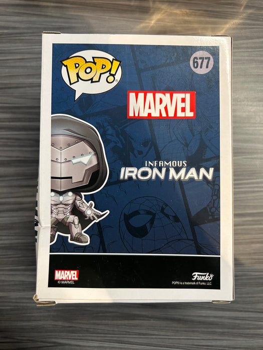 Funko POP! Marvel: Infamous Iron Man (GiTD)(2020ComicFest)(PX Previews)(Damaged Box) #677