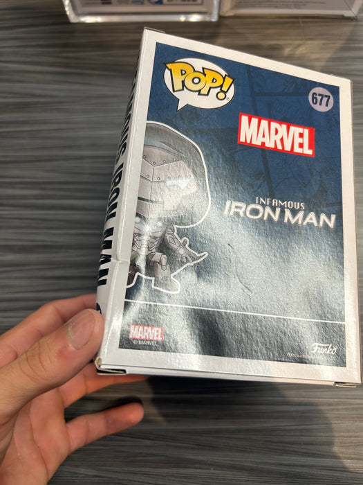 Funko POP! Marvel: Infamous Iron Man (GiTD)(2020ComicFest)(PX Previews)(Damaged Box) #677