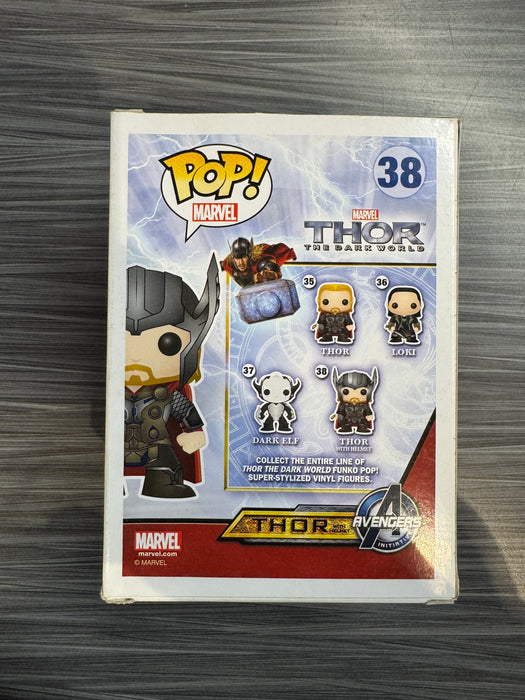 Funko POP! Marvel: Thor w/ Helmet [Missing Sticker] (Damaged Box) #38