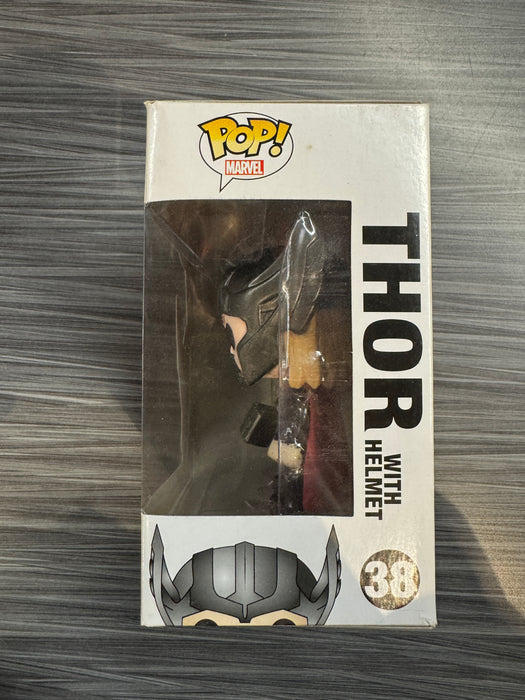 Funko POP! Marvel: Thor w/ Helmet [Missing Sticker] (Damaged Box) #38