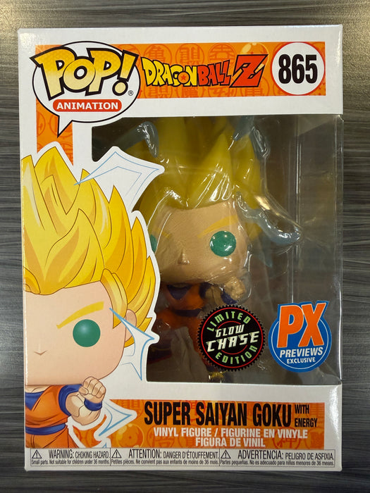 Funko POP! Animation: Dragon Ball Z - Super Saiyan Goku (PX Previews)(GiTD)(CHASE)(Damaged Box)[A] #865