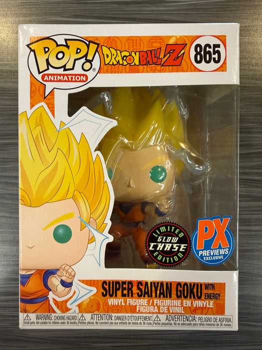 Funko POP! Animation: Dragon Ball Z - Super Saiyan Goku (PX Previews)(GiTD)(CHASE)(Damaged Box)[B] #865