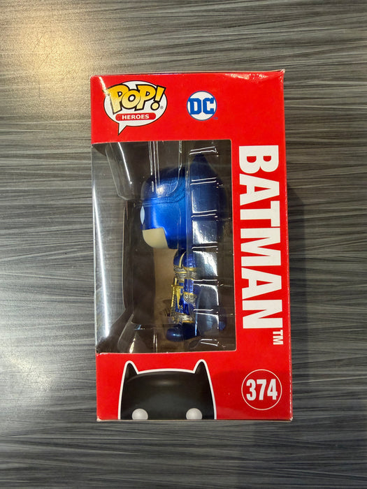 Funko POP! Heroes: DC - Batman (Metallic)(2021 Summer Convention)(Damaged Box) #374