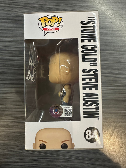 Funko POP! WWE: "Stone Cold" Steve Austin [White Sig.] (Signed/Steve Austin/Beckett)(Damaged Box) #84