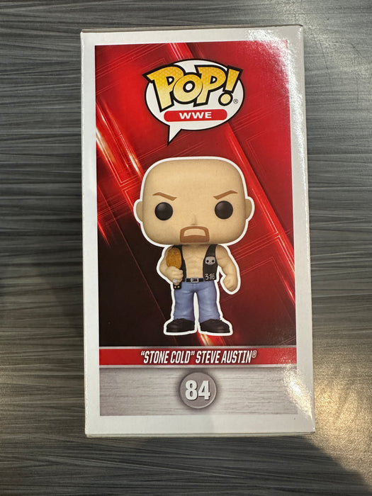 Funko POP! WWE: "Stone Cold" Steve Austin [White Sig.] (Signed/Steve Austin/Beckett)(Damaged Box) #84