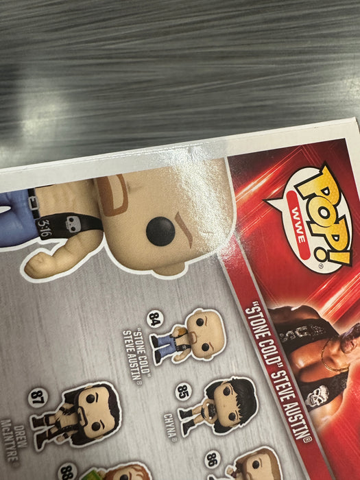 Funko POP! WWE: "Stone Cold" Steve Austin [White Sig.] (Signed/Steve Austin/Beckett)(Damaged Box) #84