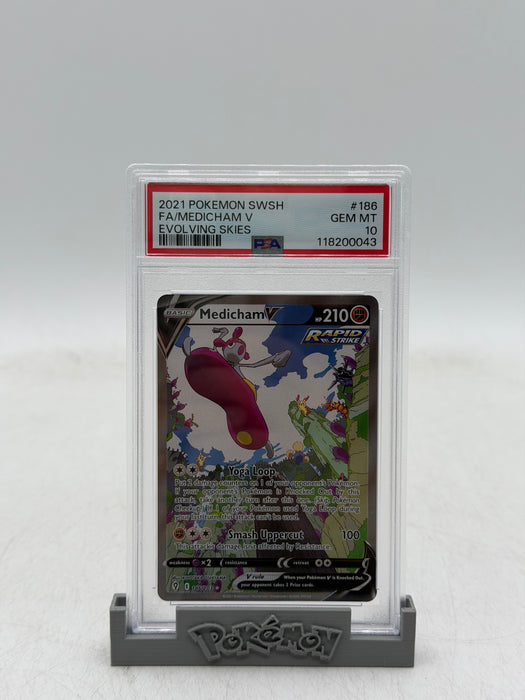 2025 POKEMON SWSH Medicham V #186 Evolving Skies [GEM MT PSA 10]