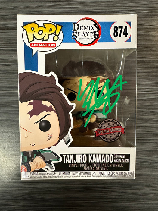 Funko POP! Animation: Demon Slayer - Tanjiro Kamado [Hinokami Kagura Dance](Special Edition)(Signed/Zach Aguilar/PSA) #874
