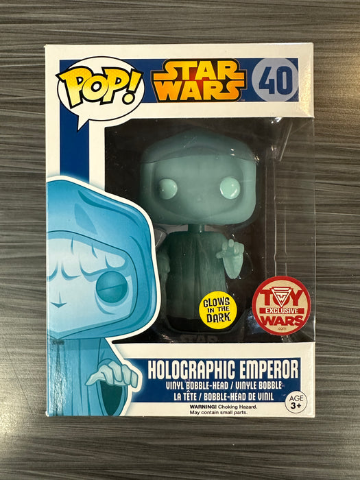 Funko POP! Star Wars: Holographic Emperor (GiTD)(Toy Wars Exclusive) #40