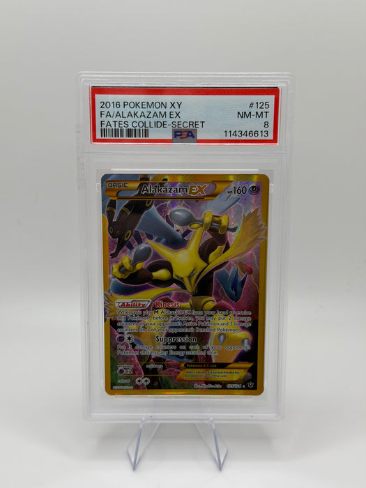 2016 POKEMON XY Alakazam EX #125 Fates Collide [Secret] [NM-MT PSA 8]