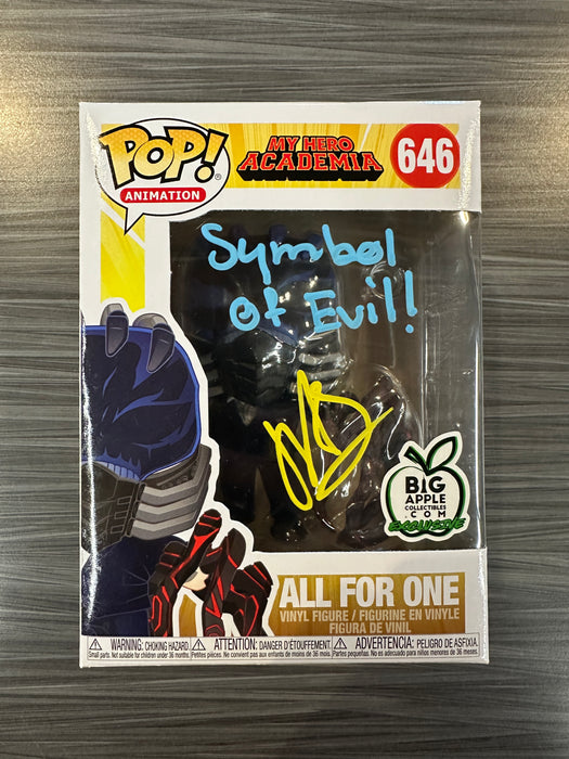 Funko POP! Animation: My Hero Academia - All For One (Big Apple Collectibles)(Signed/John Swasey/Beckett)(Damaged Box) [B] #646
