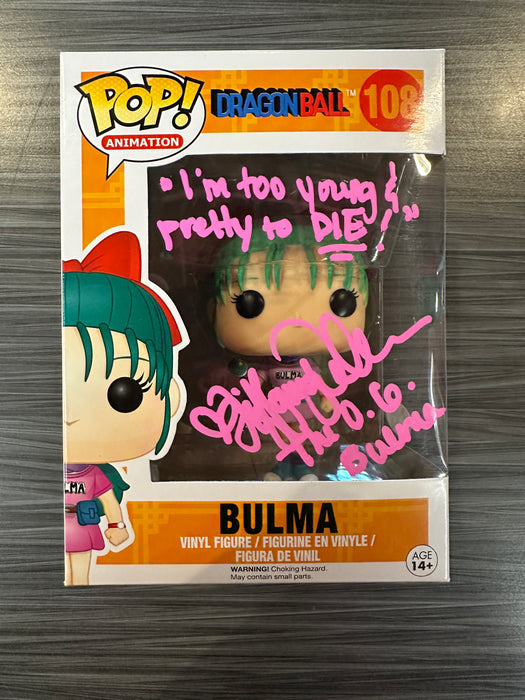 Funko POP! Animation: DragonBall - Bulma (Signed/Tiffany Volmer/JSA)(Damaged Box) #108