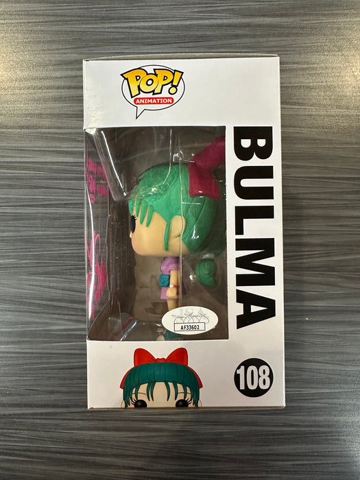 Funko POP! Animation: DragonBall - Bulma (Signed/Tiffany Volmer/JSA)(Damaged Box) #108