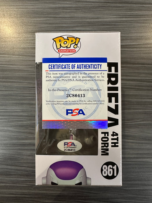 Funko POP! Animation: Dragon Ball Z - Frieza [4th Form][Metallic] (POP & TEE! Exclusive/Tee Not Included)(Signed/Daman Mills/PSA) #861