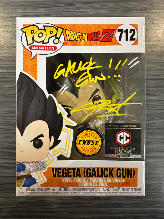 Funko POP! Animation: Dragon Ball Z - Vegeta [Galick Gun] (Chalice)(CHASE)(Signed/Christopher Sabat/JSA)(Damaged Box) #712
