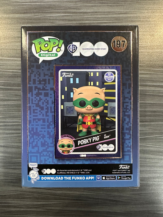 Funko POP! Digital: WB 100th Anniversary - Porky Pig as Robin (NFT Release 1300 PCS)(Damaged Box) #197