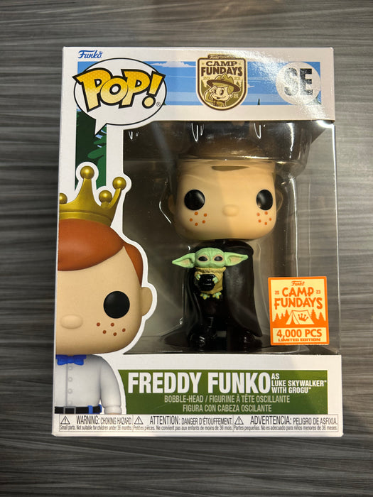 Funko POP! Camp Fundays: Freddy Funko As Luke Skywalker with Grogu (2023 Camp Fundays)(4,000 PCS)(Damaged Box)[B] #SE