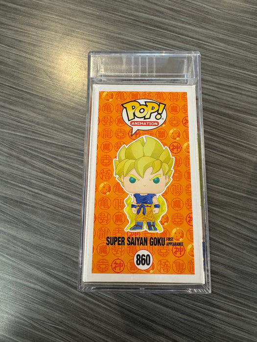 Funko POP! Animation: Dragon Ball Z - Super Saiyan Goku First Appearance (GiTD)(Special Edition)(Signed/PSA Encapsulated/Sean Schemmel) #860